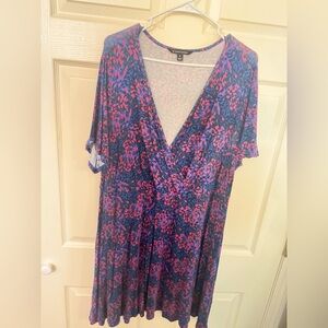 41 Hawthorn Blue & Pink Midi Dress